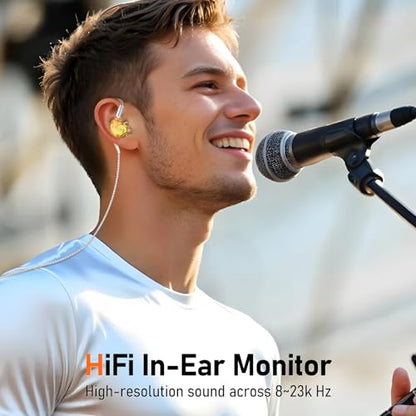 Audiovance Vibes 202 HiFi Wired Earbuds, IEM in-Ear Monitor Headphones - color: 5-Yellow