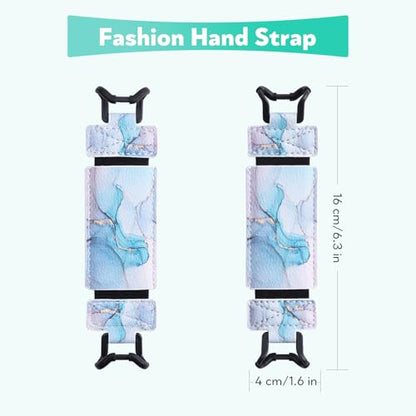 Secure Hand Strap for Kindle and Tablet - High Elasticity Finger Grip Holder Accessories for 6-8 Inches E-Book Tablet. - color: Green Marble