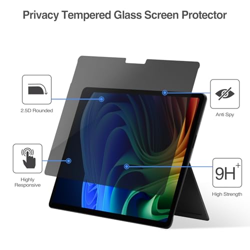 ProCase Privacy Screen Protector for Surface Pro 12 Inch 2025, Anti-Spy Tempered Glass Film Guard for 12" Surface Pro 2025 Release (Pack of 2) - size: 12" PRO 12 (Pack of 2)