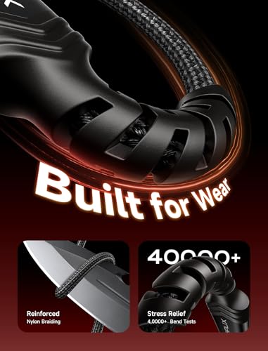 JSAUX USB C Cable [2-Pack 6.6ft], USB A to USB C for iPhone, Samsung, Black - color: Black, size: 6.6ft+6.6ft