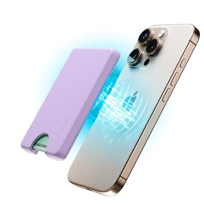 Casely MagWallet | Light Purple | Slim Wallet Card Holder | Compatible with MagSafe | Soft-Touch Hard Silicone | Holds Up to 3 Cards - color: Light Purple