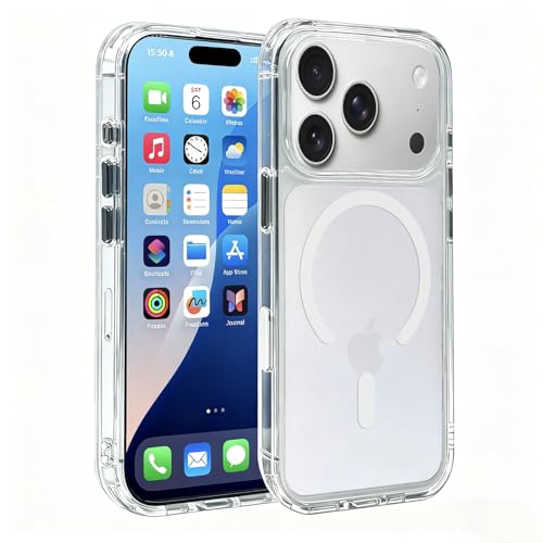 Magnetic for iPhone 17 Pro Case Clear with [Camera Control Cover] [Compatible with MagSafe] Slim & Non-Slip Frosted Hard PC Back & Soft TPU Bumper Matte Phone Cover for iPhone 17 Pro 6.3" - size: iPhone 17 Pro