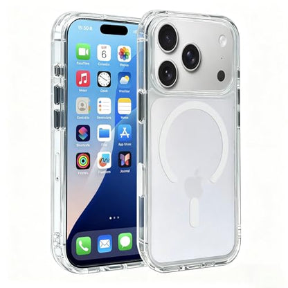 Magnetic for iPhone 17 Pro Case Clear with [Camera Control Cover] [Compatible with MagSafe] Slim & Non-Slip Frosted Hard PC Back & Soft TPU Bumper Matte Phone Cover for iPhone 17 Pro 6.3" - size: iPhone 17 Pro