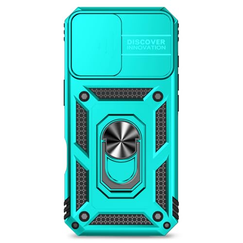 for iPhone 17 Case, with Slide Camera Cover HD Screen Protector [Military Grade 16ft. Drop Tested] Ring Holder Kickstand Protective Phone Case for Apple iPhone 17, Mint - color: Mint w/ Slide Camera 2nd gen. Military Grade