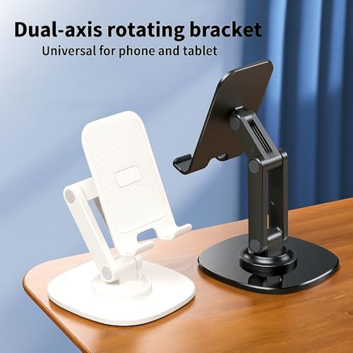 2 Pack Adjustable Phone Stand, Black + White