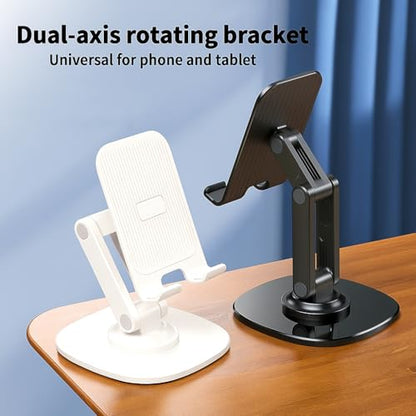 2 Pack Adjustable Phone Stand, Black + White