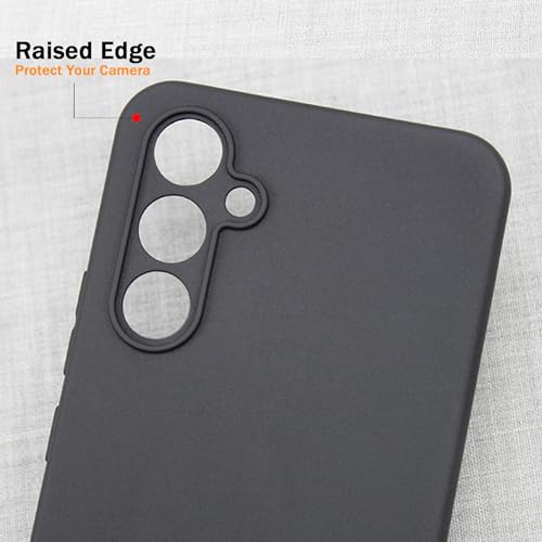 TENOC Phone Case for Samsung Galaxy A35 5G, Black Case Anti-Fingerprint Protective Bumper Matte Cover - color: Black Matte, size: A35