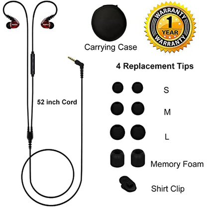 Joysico Wired Sport Running Headphones Over Ear in-Ear Earbuds with Mic Red - color: Red