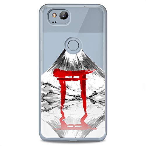 TPU Case Compatible for Google Pixel 9 8 Pro 7a 6a 5a XL 4a 5G 2 XL 3 XL 3a Volkano Soft Clear Mountain Flexible Silicone Reflection Slim fit Red Print Design Torii Gate Abstract Cute Japan - color: Volkano View