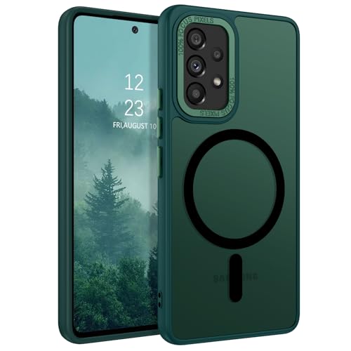 GUAGUA for Samsung Galaxy A53 Case Compatible with MagSafe Magnetic Cases Slim Translucent Matte Skin Feeling Shockproof Protective Anti-Scratch Phone Case for Samsung Galaxy A53 5G 6.5'', Green - color: Green, size: for Samsung A53 5G