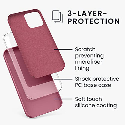 kwmobile Case Compatible with Apple iPhone 12 / iPhone 12 Pro Case - TPU Silicone Phone Cover with Soft Finish - Dark Rose - color: Dark Rose, size: iPhone 12 / iPhone 12 Pro