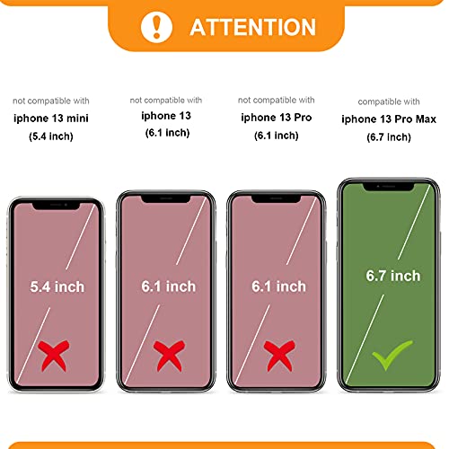 Bocasal Detachable Wallet Case Card Holder for iPhone 13 Pro Max Red | RFID Blocking Kickstand Card Slots Holder PU Leather Magnetic Shockproof Wrist Strap Removable Flip Protective Cover 6.7 inch - color: Red