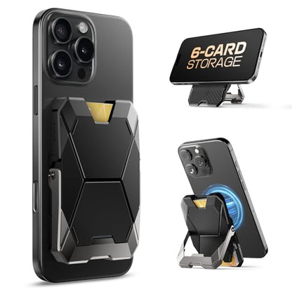 i-Blason for MagSafe Wallet with Stand & RFID Blocking, 6-Card Holder Black - color: Black, size: Only Wallet