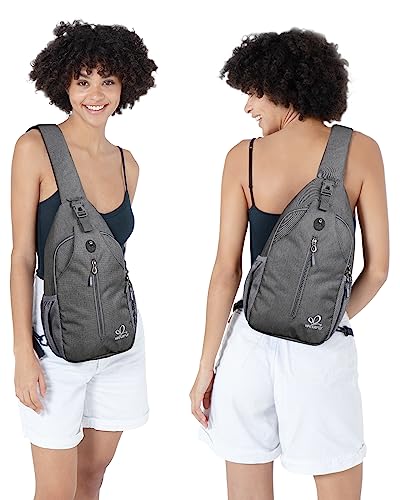 WATERFLY Small Hiking Sling Bag: Crossbody Sling Backpack Chest Bag Daypack for Men Women with Skin-Friendly Shoulder Strap | Additional Triangular Strap,Skin-Friendly Shoulder Strap,,Multi-compartment storage,Water-resistant,Breathable back pad - color: