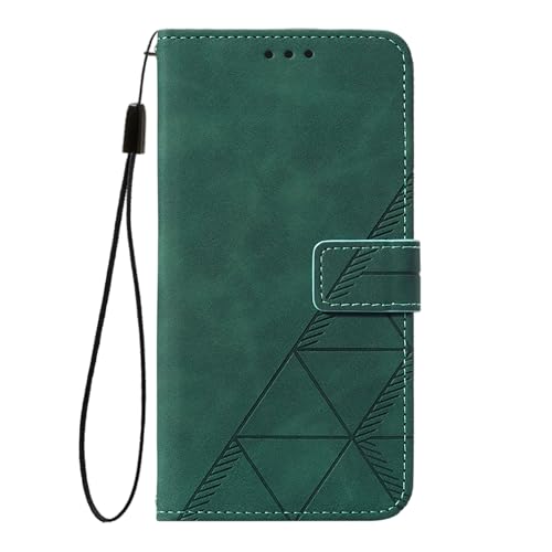 Faux Leather Flip Wallet Case for Motorola Moto G75, YBS Green | Card Slots Storage, Magnetic Closure, Hands-Free Kickstand, RFID Blocking, Precise Cutouts - color: Dark Green