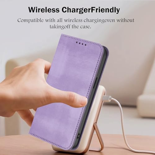 Back Case Compatible with Galaxy A10E Wallet, Bumper Leather Phone Case with RFID Blocking Ultra Slim Leather Cover Scratch Resistant Shell Protection Case Compatible with Samsung Galaxy A20E/A10E - color: Purple