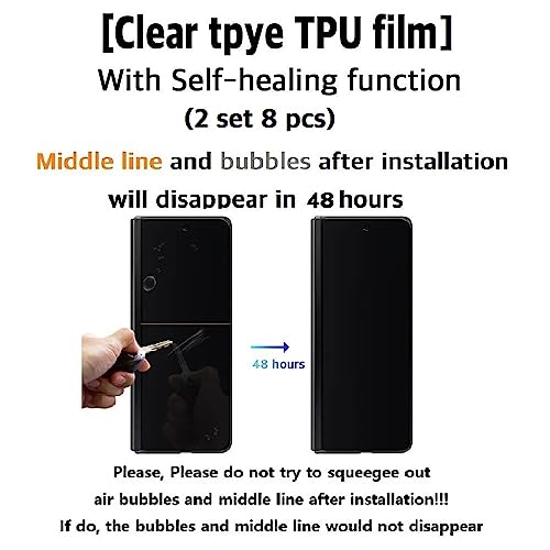[2SET 9PCS] Samsung Galaxy Z Fold 5 5G 2023 Premium TPU film Screen Protector with Hinge Protector [Self-healing(Clear) 2set 9pcs] [1 Tempered Glass Lens protector] Scratch Resistant HD Clear Case Friendly [Perfect Fit for foldable Screen] For Galaxy ZFol