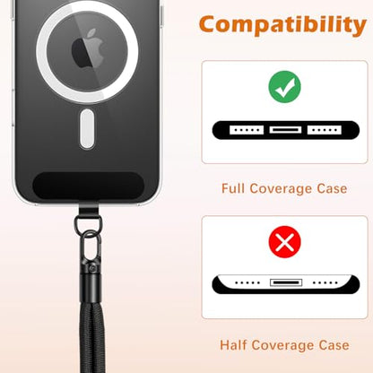 MoKo Phone Wrist Strap Anti-theft, Adjustable Phone Wrist Lanyard - color: Orange & Black