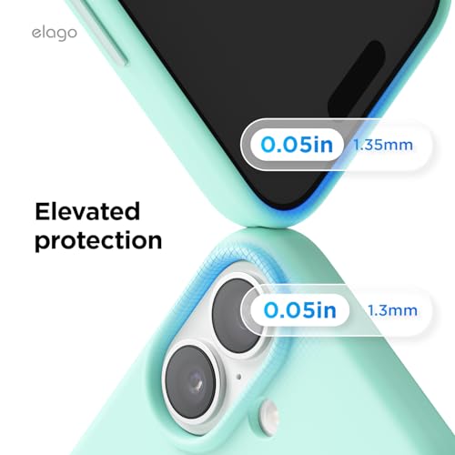 elago Premium Magnetic Silicone Case for iPhone 17 | Compatible with MagSafe, Liquid Silicone Material, Protection, Shockproof, Slim Phone (Aqua Sky) - color: Aqua Sky, size: iPhone 17