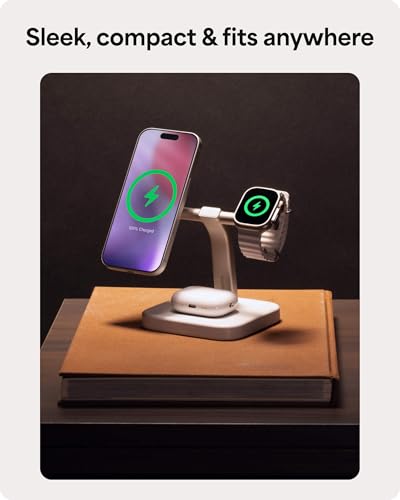 Mophie 3-in-1 Wireless Charging Stand - Qi2-Certified w/Up to 15W Power - color: White, size: 3-in-1 Charging Stand