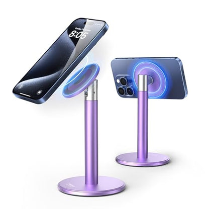 Nulaxy Magnetic Full Aluminum Cell Phone Stand with 360 Rotating, Purple - color: E-Purple