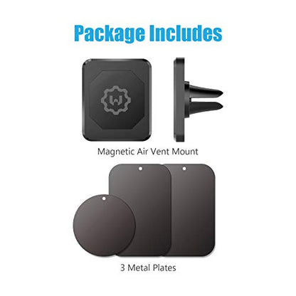 Universal Air Vent Magnetic Phone Car Mount Holder for Cell Phones with Fast Swift-Snap Technology, Magnetic Cell Phone Mount [New Stronger Square Design]