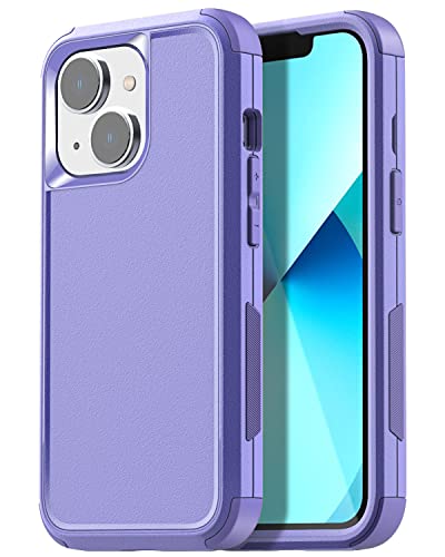 AICase Rugged Case for iPhone 13,Heavy Duty 3-Layer Pocket-Friendly Durable Military Grade Protection Shockproof/Drop Proof Protective Cover for iPhone 13 6.1 inch_4 Purple - color: Purple