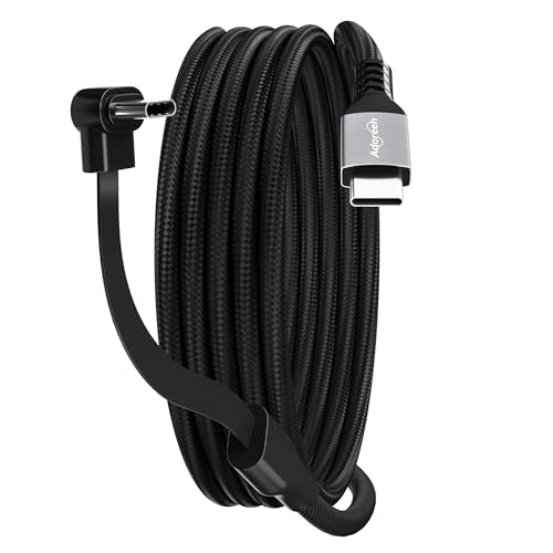 Adoreen USB C to C 2.0 Cable 3.3 FT with Flat 90 Degree Right Angled Port, 60W PD Fast Charging Cord, Slim Thin Braided, 480Mbps 20V/3A for Mobile Gaming, iPhone 17/16 Pro Max, Samsung, MacBook, iPad - size: 3.3FT, style: USB-C to C