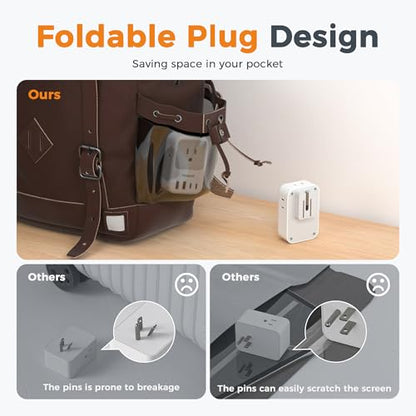 TESSAN USB C Charger Block 20W PD, Fast Charging Adapter with Foldable Plug - color: Grey, size: 2 USB-C/A