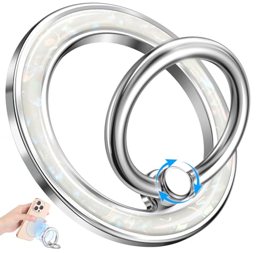 Magnetic Phone Ring Holder, Cute Magnetic Phone Grip, White Conch - color: White Conch