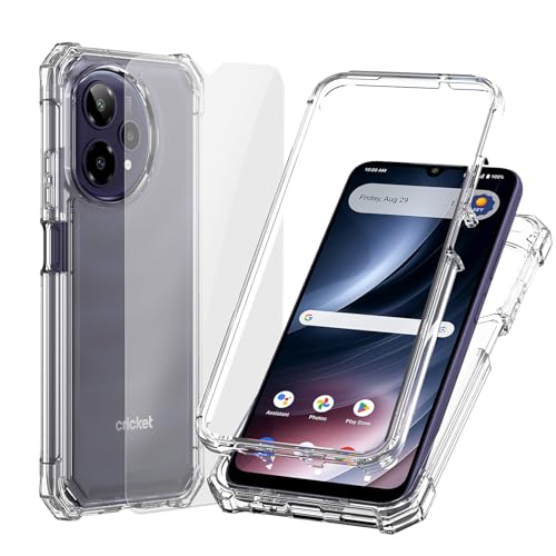Ailiber for Cricket Icon Plus 2026 Case, AT&T Verge 2 Phone Case Slim-Clear | Screen Protector. Transparent Anti-Yellowing Soft Silicone, Thin Lifeproof Bumper Heavy Duty Full Body Hard Protective Cover - color: Clear