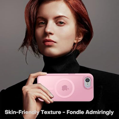 Newfuture Designed for iPhone 17e Case & iPhone 16e Case with Magnetic [13 FT Military Drop Protection] [Compatible with Magsafe] Translucent Shockproof with Anti-Fingerprint Phone Case, Chalk Pink | Military Drop Protection, Slim Matte Anti-Fingerprint,