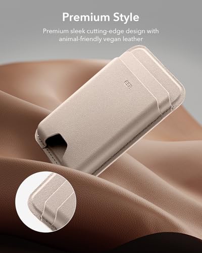 ESR for MagSafe Wallet, 5 Card Holder for Phone Case, RFID Blocking | MagSafe Sticker Included, Slim Magnetic Wallet for iPhone 17e/17/16/15/14/13/12, Selected Samsung Galaxy, Desert Titanium - color: Desert Titanium