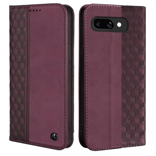 Wallet Case for Google Pixel 9A 2025 6.3 Inch - PU Leather Flip Cover with Card Holder Slots, Strong Magnetic Folio Kickstand Phone Case, Wine Red - color: Wine Red, size: google pixel 9a 6.3"