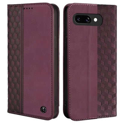 Wallet Case for Google Pixel 9A 2025 6.3 Inch - PU Leather Flip Cover with Card Holder Slots, Strong Magnetic Folio Kickstand Phone Case, Wine Red - color: Wine Red, size: google pixel 9a 6.3"