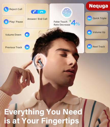 Wireless Earbuds Bluetooth Headphones, 48H Playtime Ear Buds with Mic and LED Digital Display Charging Case, IPX7 Waterproof in-Ear Earphone for iPhone Andriod Phone