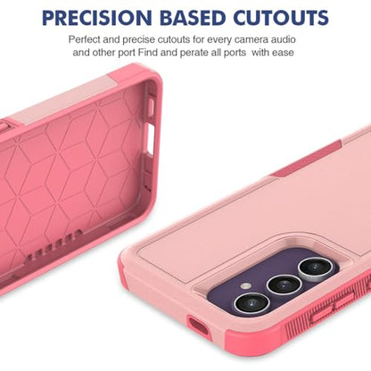 Dionsibei Designed for Samsung Galaxy A52 5G Case 2 in 1 Military Grade Drop Heavy Duty Rugged Shockproof Protective Cover Case for Galaxy A52 5G Phone Case (Pink) - color: Pink