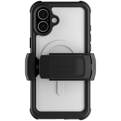 Ghostek Nautical Waterproof Apple iPhone 16 Plus Case with Holster Belt Clip - Screen and Camera Protector, MagSafe Compatible, Rugged Heavy Duty Cover (6.7 Inch, Clear) - color: Clear, size: iPhone 16 Plus