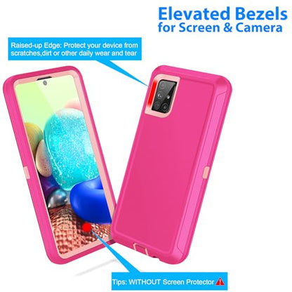 Jelanry for Samsung Galaxy A71 5G Case Heavy Duty & Rugged Cover, Rose Pink | Dual-Layer Protective Hard Back Cover with Anti-Dust Scratch Raised Screen/Camera Lips Drop Protection for Outdoor Daily Use