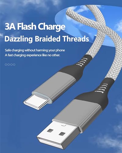 USB C Cable 26FT, Extra Long USB-A to USB-C Cable Braided Grey - color: Grey, size: 26FT