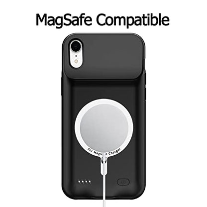 Battery Wireless Charging Case for iPhone XR, 10000mAh High Capacity Portable Rechargeable Protective Case Wireless Charging Compatible with iPhone XR (6.1 inch) Extended Battery Charger Cover (Black) - size: iPhone XR