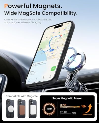 Compatible with Pack of 2 Case iPhone 15 Case Clear MagSafe + Clear, 2.5mm Shockproof Military Grade Drop Protection, Hard Transparent Anti Yellowing Back - color: Clear MagSafe + Clear, size: IPHONE 15