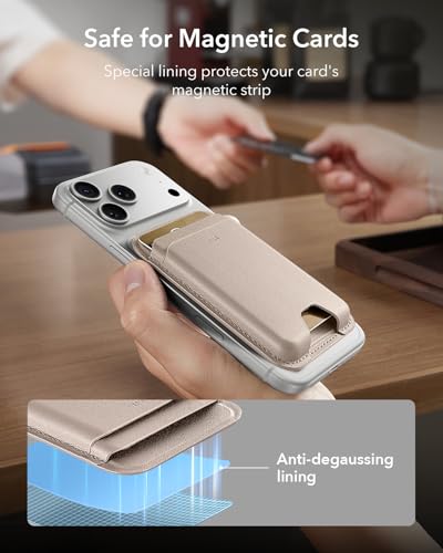 ESR for MagSafe Wallet, 5 Card Holder for Phone Case, RFID Blocking - color: Desert Titanium