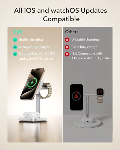 ESR 3 in 1 Wireless Charging Station, for Magsafe Charger Stand - color: White