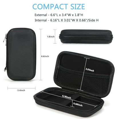 Black Small Hard Shell Zipper Case, Portable EVA Travel Storage Pouch | Universal Protective Bag for Power Bank, External Hard Drive, Charger, Cell Phone, USB Cable - color: Black