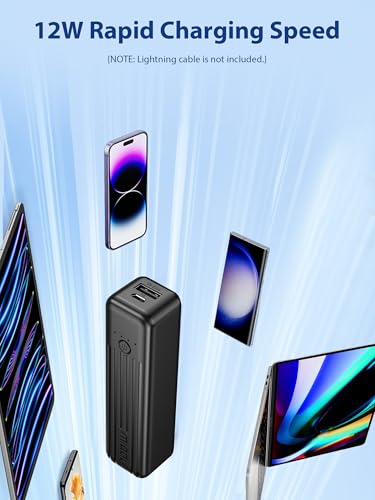 Miady 2-Pack Small Portable Charger 5000mAh Power Bank Travel Battery Pack - color: White+Black