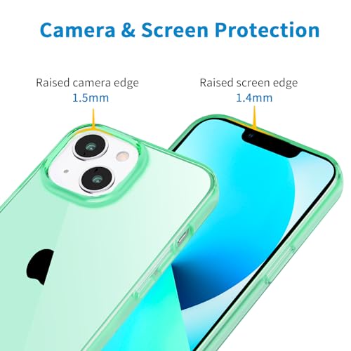 JJGoo Compatible with iPhone 13 mini Case, Soft Transparent Shockproof Protective Slim Thin Bumper Phone Cover for iPhone 13 mini - 5.4 inch, Translucent Green - color: Green