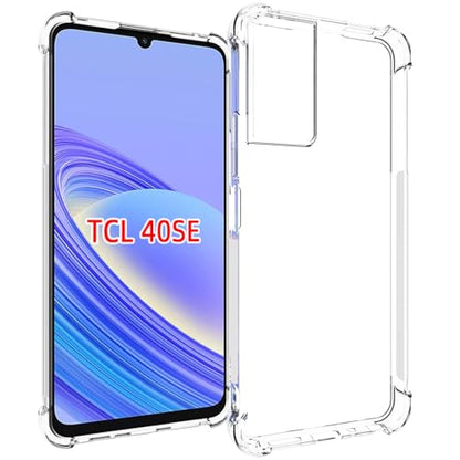 USTIYA Case for TCL 40 se Clear TPU Four Corners Military-Grade Protection Cover Transparent Soft funda