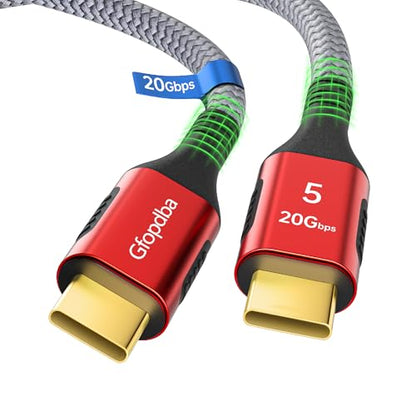 Thunderbolt 5 Cable 15FT Compatible, 20Gbps, 5K@60Hz, 4K@60Hz, PD 240W, USB4 2.0 USB C Video Display Cable for Thunderbolt 4, iPhone 17, SSD, Mac mini M4 / M4 Pro, MacBook Pro - size: Straight 15FT