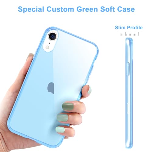 JJGoo Compatible with iPhone XR Case Clear Soft Transparent Shockproof Protective Slim Thin Bumper Phone Cover for XR, Clear Blue - color: Blue